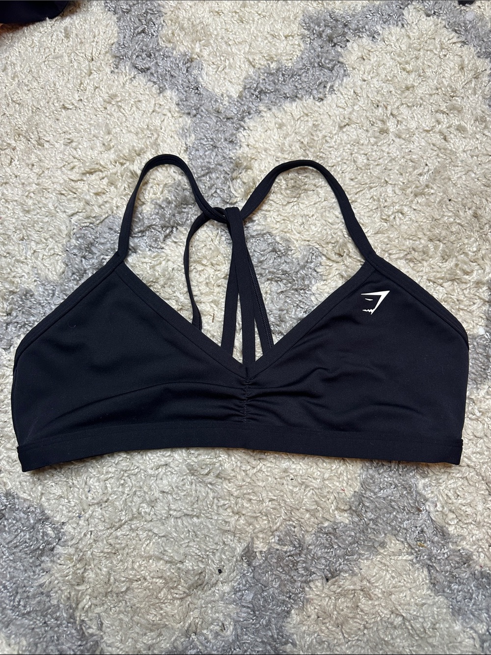 Gymshark Black Strappy V-Neck Sports Bra